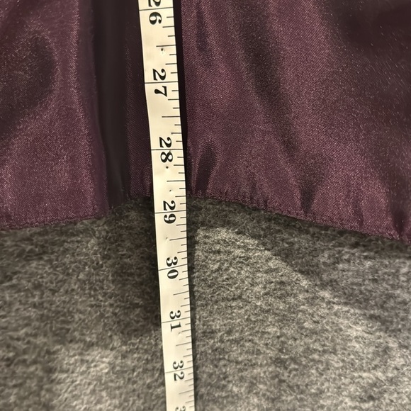 JS Collection Purple Tafetta Shiny Holiday New Years Button Belted blouse top - Picture 11 of 13